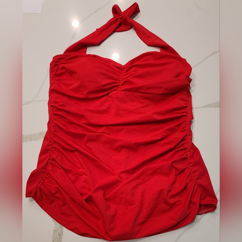 Catalina Red Halter One-Piece Swim Suit